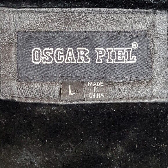 VTG Leather Western Sport Coat Jacket Rockabilly Removable Faux Fur Liner 44L - Picture 10 of 12